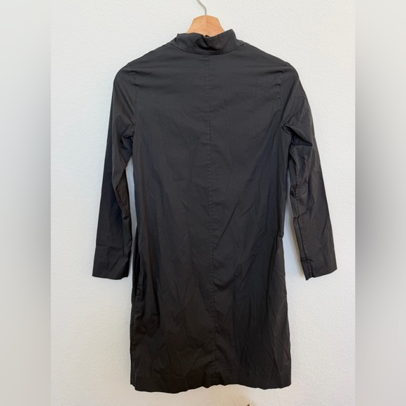 COS Cotton Poplin Shirtdress Charcoal Gray Size 2 Business Casual - Picture 2 of 4